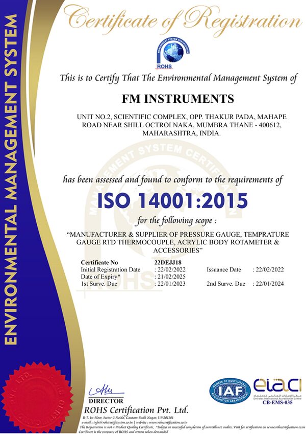 ISO 14001:2015 certificate preview