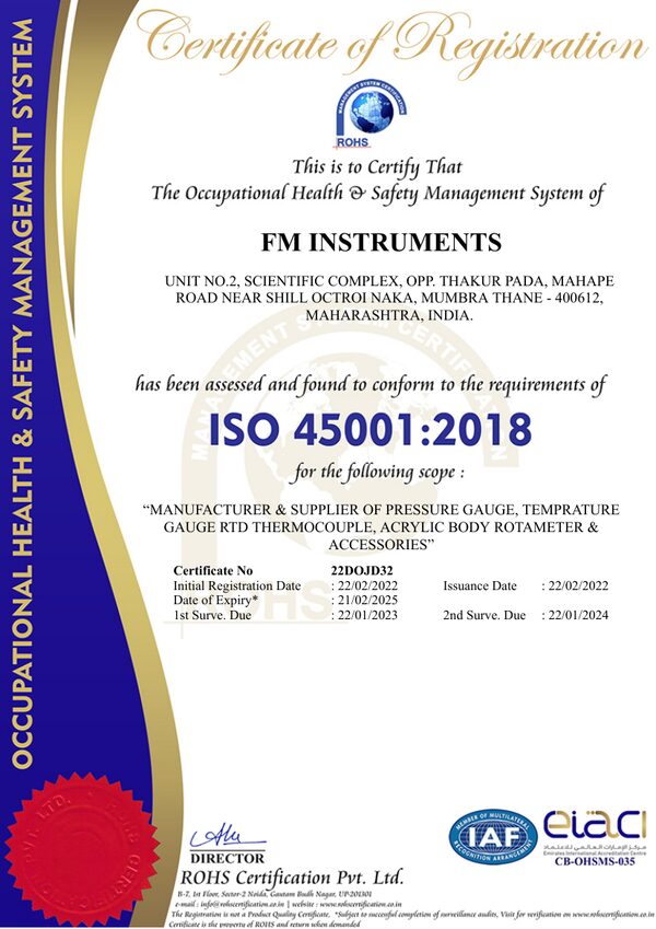 ISO 45001:2018 certificate preview
